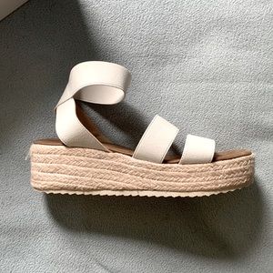 White Wedge Platform Sandal